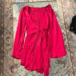 Pink Mini Satin Effect Dress
